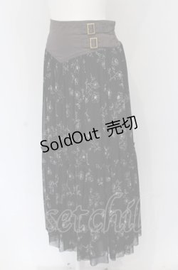 画像2: axes femme / 花柄ボリュームチュールスカート M クロ O-25-05-06-087-AX-SK-OW-ZI