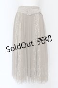 axes femme / レース×チュールミディスカート M ベージュ O-25-05-06-090-AX-SK-OW-ZI