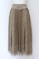 axes femme / レース×チュールミディスカート M ベージュ O-25-05-06-090-AX-SK-OW-OS