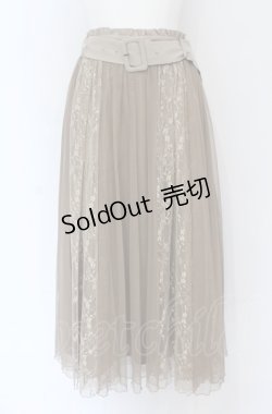 画像1: axes femme / レース×チュールミディスカート M ベージュ O-25-05-06-090-AX-SK-OW-ZI