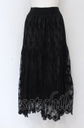 axes femme POETIQUE / レースティアードロングスカート M クロ O-25-05-06-091-AX-SK-OW-OS