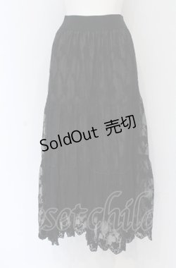 画像1: axes femme POETIQUE / レースティアードロングスカート M クロ O-25-05-06-091-AX-SK-OW-OS