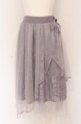 axes femme POETIQUE / レースｘチュールイレヘムスカート M ラベンダー O-25-05-06-092-AX-SK-OW-OS