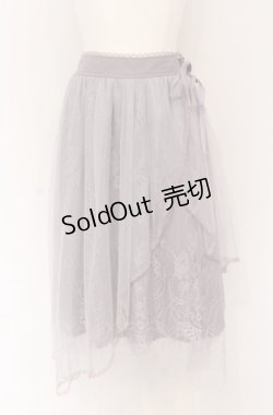 画像1: axes femme POETIQUE / レースｘチュールイレヘムスカート M ラベンダー O-25-05-06-092-AX-SK-OW-OS