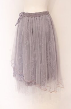 画像2: axes femme POETIQUE / レースｘチュールイレヘムスカート M ラベンダー O-25-05-06-092-AX-SK-OW-OS