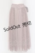 axes femme / レース×チュールスカート M ピンクベージュ O-25-05-06-094-AX-SK-OW-ZI