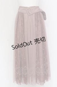 axes femme / レース×チュールスカート M ピンクベージュ O-25-05-06-094-AX-SK-OW-ZI