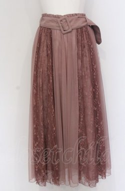 画像1: axes femme / レース×チュールスカート M ピンクベージュ O-25-05-06-094-AX-SK-OW-OS