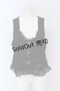 axes femme / サイドギャザーベスト M クロ O-25-05-06-002-AX-TO-OW-OS