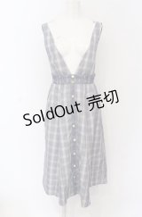 axes femme / センターボタンジャンスカ M アオ O-25-05-06-014-AX-OP-OW-OS