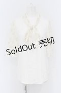 axes femme / 花柄ボリュームリボン付きブラウス M キナリ O-25-05-06-015-AX-BL-OW-OS