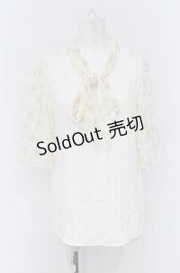 axes femme / 花柄ボリュームリボン付きブラウス M キナリ O-25-05-06-015-AX-BL-OW-OS