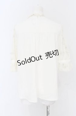 画像2: axes femme / 花柄ボリュームリボン付きブラウス M キナリ O-25-05-06-015-AX-BL-OW-OS