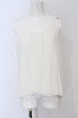 画像1: axes femme / レーシーノースリトップス M シロ O-25-05-06-016-AX-TO-OW-OS