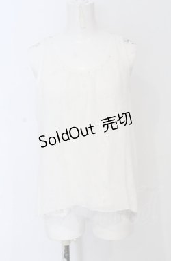 画像1: axes femme / レーシーノースリトップス M シロ O-25-05-06-016-AX-TO-OW-OS