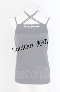 axes femme / ストラップビジューキャミ M ネイビー O-25-05-06-017-AX-TO-OW-OS