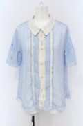 axes femme / ムーンキャットブラウス M サックス O-25-05-06-018-AX-BL-OW-OS