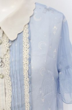 画像2: axes femme / ムーンキャットブラウス M サックス O-25-05-06-018-AX-BL-OW-OS