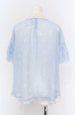 画像3: axes femme / ムーンキャットブラウス M サックス O-25-05-06-018-AX-BL-OW-OS
