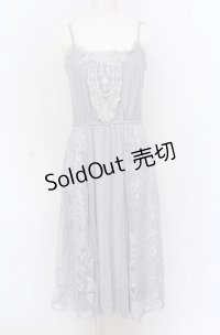 axes femme / モチーフレースキャミワンピース M グレー O-25-05-06-019-AX-OP-OW-OS