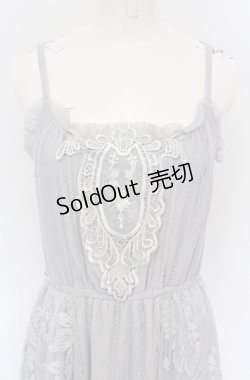 画像2: axes femme / モチーフレースキャミワンピース M グレー O-25-05-06-019-AX-OP-OW-OS