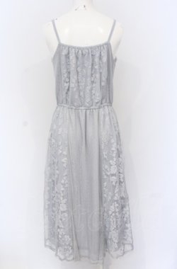 画像3: axes femme / モチーフレースキャミワンピース M グレー O-25-05-06-019-AX-OP-OW-OS