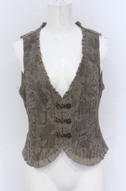 画像1: axes femme / ビットデザインレースベスト M カーキグリーン O-25-05-06-020-AX-TO-OW-OS