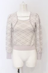 evelyn / チェックネックレスニット F ラベンダー O-25-05-06-022-LO-TO-OW-OS