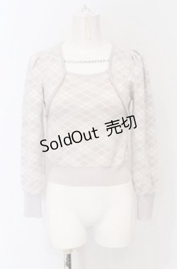 画像1: evelyn / チェックネックレスニット F ラベンダー O-25-05-06-022-LO-TO-OW-ZT229