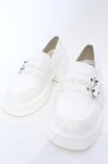 Amavel / ダブルベルト厚底ローファー S シロ O-25-05-06-029-CA-SH-OW-OS