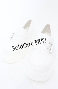 Amavel / ダブルベルト厚底ローファー S シロ O-25-05-06-029-CA-SH-OW-OS