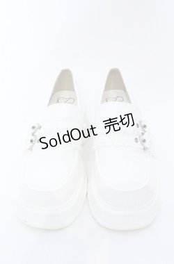 画像2: Amavel / ダブルベルト厚底ローファー S シロ O-25-05-06-029-CA-SH-OW-OS