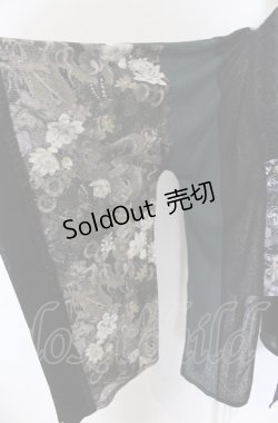 画像2: Qutie Frash / メッシュ切替着物ショートカーデ  ブラック×グリーン O-25-05-06-034-QU-TO-OW-OS