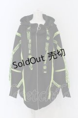 BACKSTAGE PASS / PARACHUTE-PARKAビッグシルエットジップアップパーカー  ブラック×イエロー O-25-05-06-035-PU-TO-OW-OS