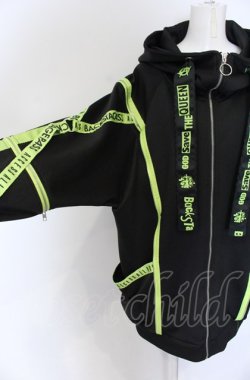 画像2: BACKSTAGE PASS / PARACHUTE-PARKAビッグシルエットジップアップパーカー  ブラック×イエロー O-25-05-06-035-PU-TO-OW-OS