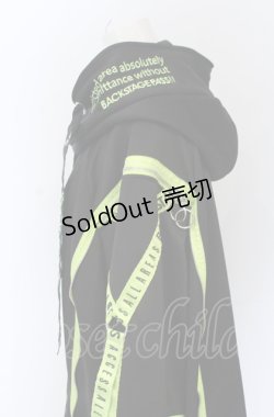 画像3: BACKSTAGE PASS / PARACHUTE-PARKAビッグシルエットジップアップパーカー  ブラック×イエロー O-25-05-06-035-PU-TO-OW-OS