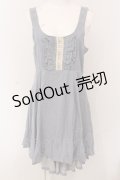 axes femme / レース使いデニム風ワンピース M サックス O-25-05-08-031-AX-OP-OW-OS