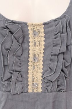 画像2: axes femme / レース使いデニム風ワンピース M サックス O-25-05-08-031-AX-OP-OW-OS