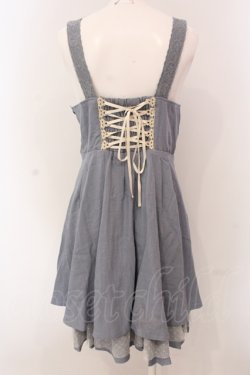 画像3: axes femme / レース使いデニム風ワンピース M サックス O-25-05-08-031-AX-OP-OW-OS