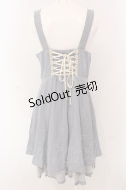 画像3: axes femme / レース使いデニム風ワンピース M サックス O-25-05-08-031-AX-OP-OW-OS