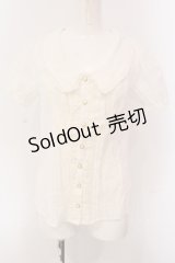 axes femme / オーナメントジャガードブラウス M シロ O-25-05-08-034-AX-BL-OW-OS