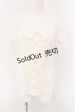 画像1: axes femme / オーナメントジャガードブラウス M シロ O-25-05-08-034-AX-BL-OW-OS