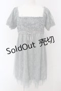 axes femme / モチーフレース使いチュール切替ワンピース M グリーン O-25-05-08-038-AX-OP-OW-OS