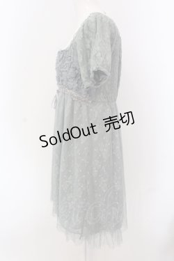 画像3: axes femme / モチーフレース使いチュール切替ワンピース M グリーン O-25-05-08-038-AX-OP-OW-OS