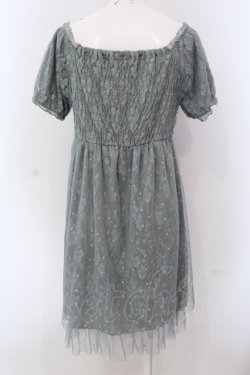 画像4: axes femme / モチーフレース使いチュール切替ワンピース M グリーン O-25-05-08-038-AX-OP-OW-OS