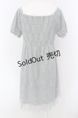 画像4: axes femme / モチーフレース使いチュール切替ワンピース M グリーン O-25-05-08-038-AX-OP-OW-OS