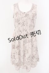 axes femme / ベロアプリントワンピース M ピンク O-25-05-08-040-AX-OP-OW-OS