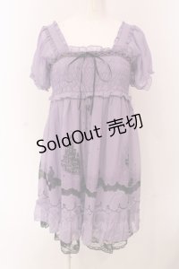 axes femme / マーメイドシルエットシフォンチュニック M パープル O-25-05-08-042-AX-TO-OW-OS