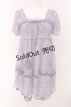 画像1: axes femme / マーメイドシルエットシフォンチュニック M パープル O-25-05-08-042-AX-TO-OW-OS