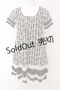 axes femme / 刺しゅうレース使いチュニック M クロ O-25-05-08-043-AX-TO-OW-OS